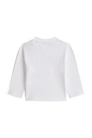Tommy Hilfiger T-shirt manica lunga con logo bianco