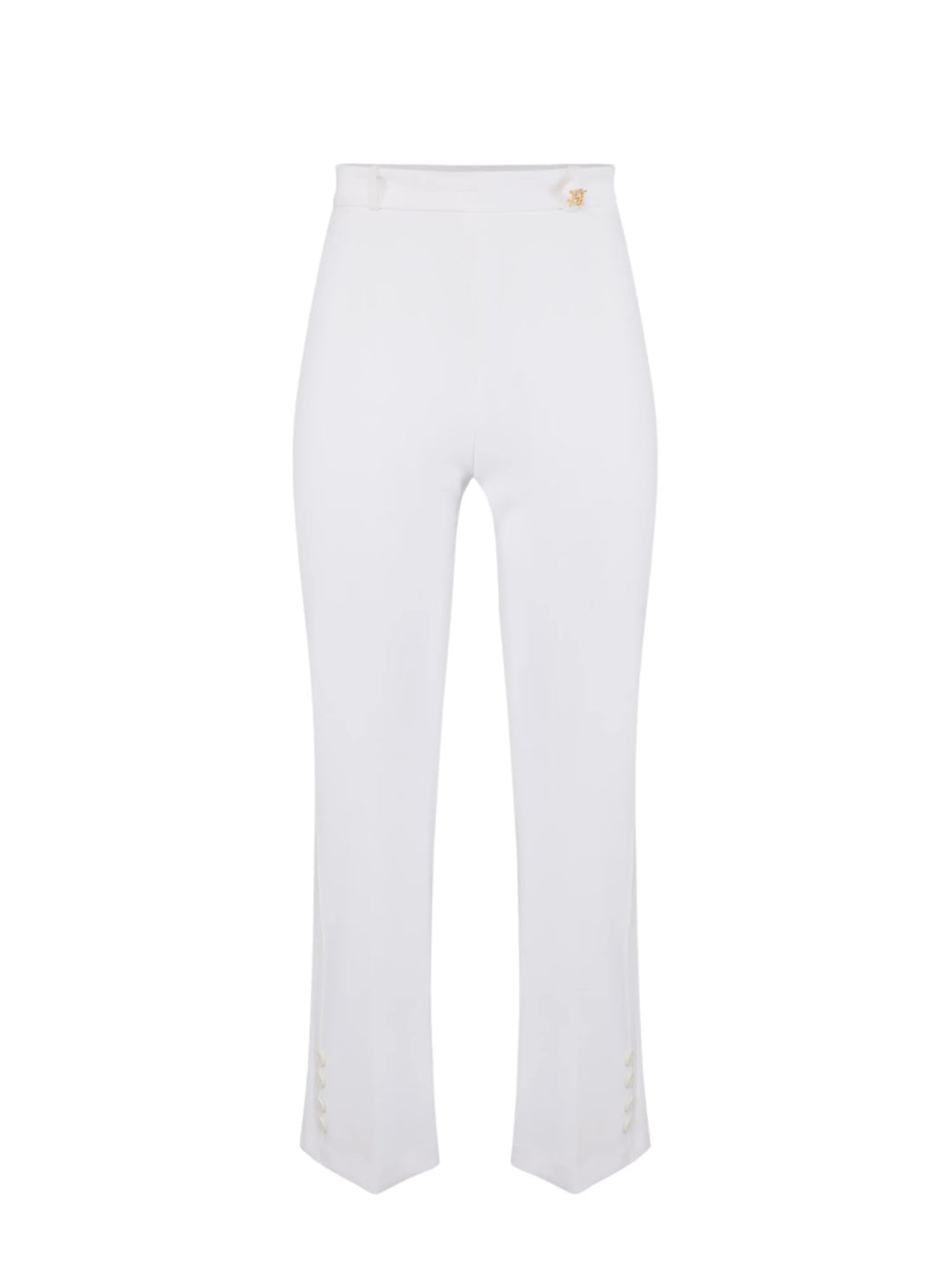 Elisabetta Franchi pantaloni flare in tessuto crepe bianco