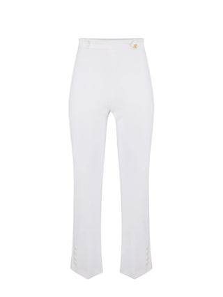 Elisabetta Franchi pantaloni flare in tessuto crepe bianco