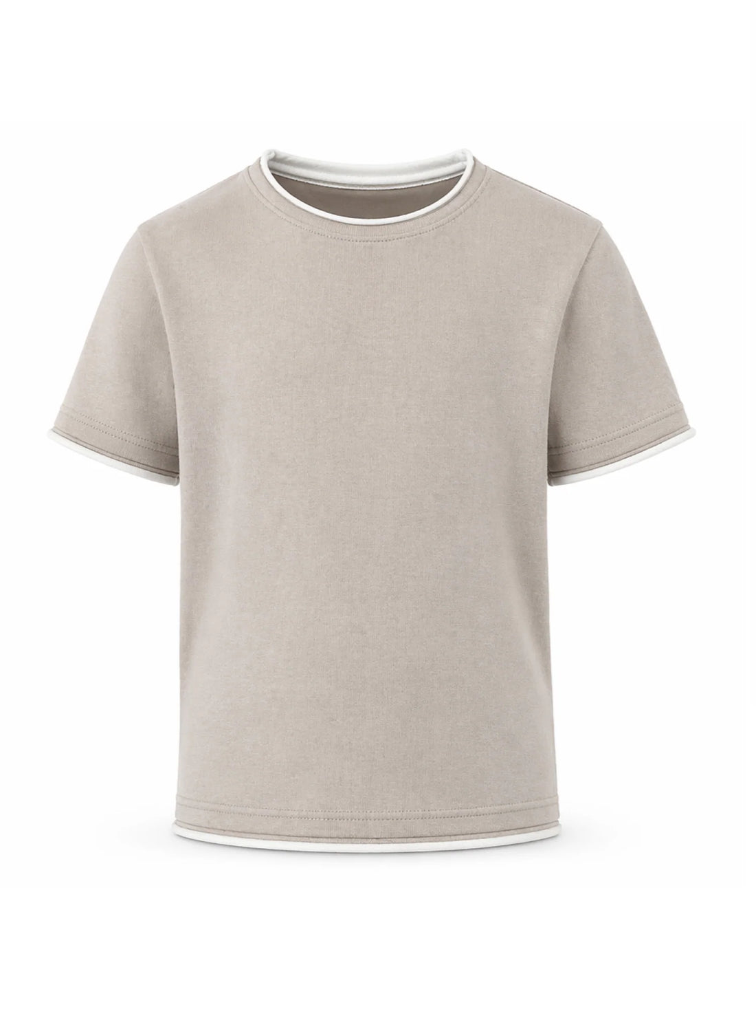 Emanuel Pris maglia bambino manica corta in cotone beige