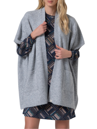 Surkana poncho in maglia misto lana grigio 35POBO831 80 SURKANA 
