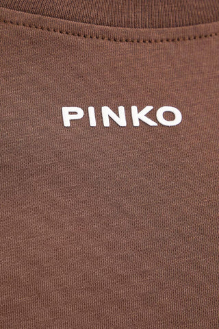 Pinko T-shirt manica corta Basico con logo marrone