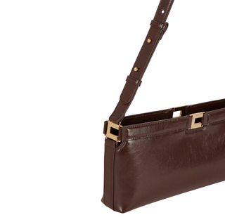 Elisabetta Franchi borsa in ecopelle con dettaglio logato marrone