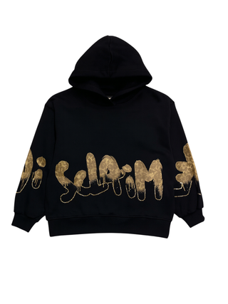 Disclaimer felpa bambina con cappuccio nero 58744 NERO DISCLAIMER