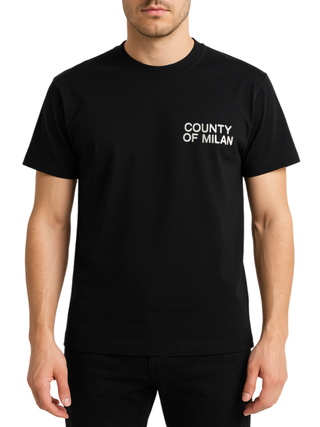 County of Milan T-shirt manica corta con logo nero CAMATH008 110 COUNTY OF MILAN 
