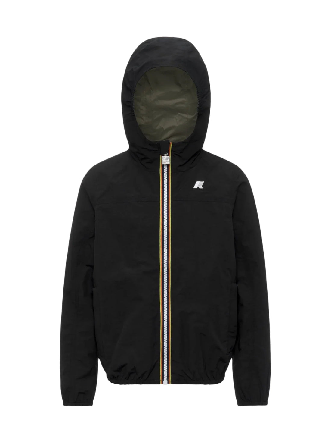 K-Way giubbino bambino reversibile con cappuccio nero verde