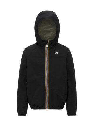 K-Way giubbino bambino reversibile con cappuccio nero verde