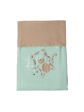 iDo copertina neonato con tigrotto verde acqua marrone