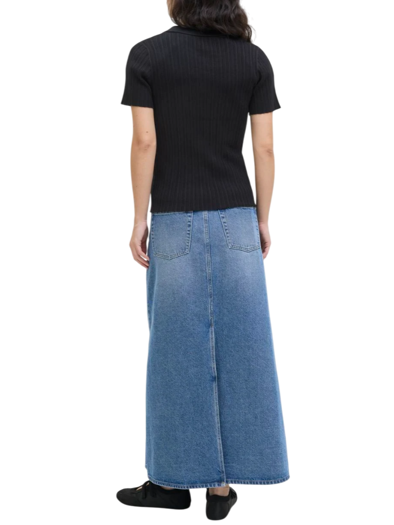 Jjxx polo donna a costine nero