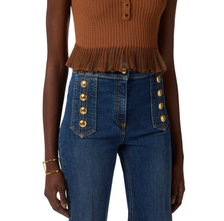 Elisabetta Franchi jeans flare con bottoni lavaggio blu