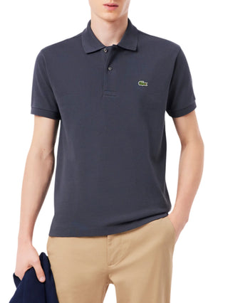 Lacoste polo manica corta 12.12 in piquè grigio scuro