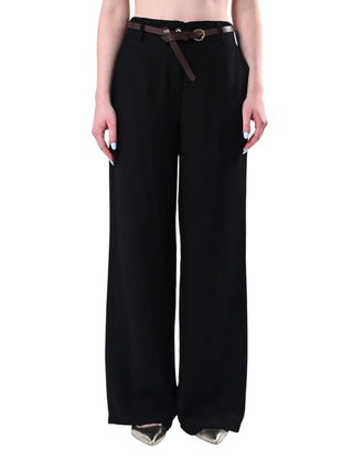 Haveone pantaloni gamba larga donna con cintura nero PIA-Q532 NERO HAVEONE 