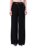 Haveone pantaloni gamba larga donna con cintura nero