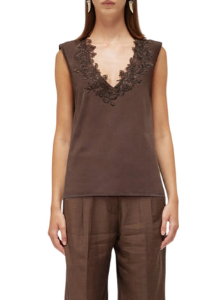 smanicata con pizzo scollo punta