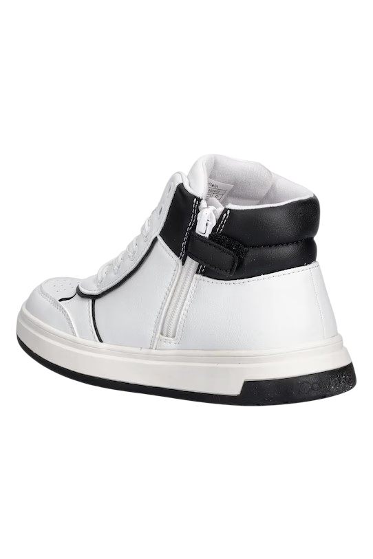 Calvin Klein Jeans sneakers alte bambino in ecopelle bianco