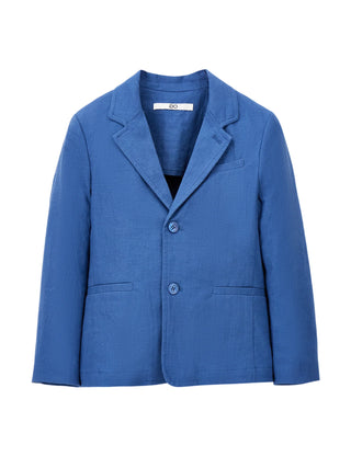 iDo giacca blazer bambino misto lino blu avio