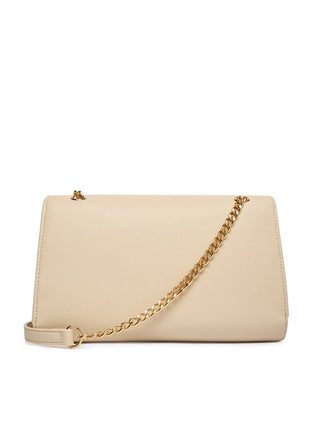 Love Moschino borsa a spalla in ecopelle martellata beige chiaro