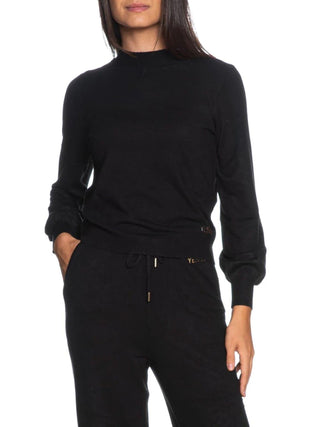 Yes Zee maglia lupetto donna misto viscosa nero M002-RU00 0801 YES-ZEE 
