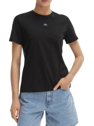 Calvin Klein Jeans T-shirt manica corta donna in jersey nero