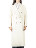 Vicolo cappotto lungo doppiopetto misto lana panna