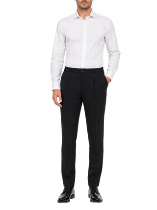 Manuel Ritz pantaloni uomo in fresco lana nero 4032P1678-260002 99 MANUEL RITZ 