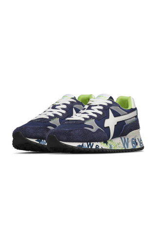 W6yz sneakers uomo Yak in suede e tessuto blu