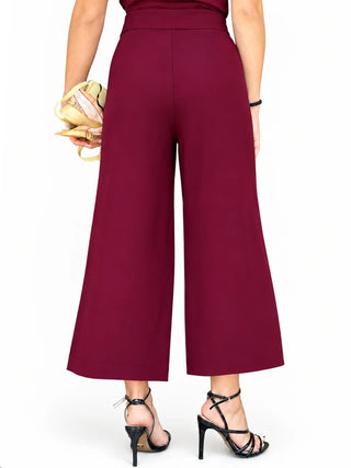 crop palazzo con elastico BU204 BORDEAU LE STREGHE