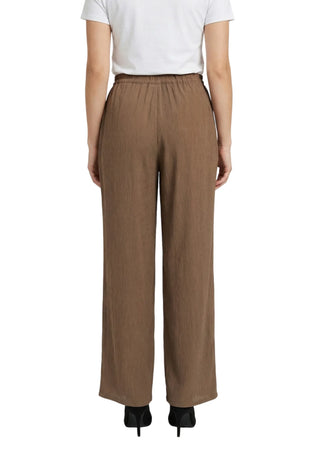 Only pantaloni donna gamba dritta misto viscosa marrone