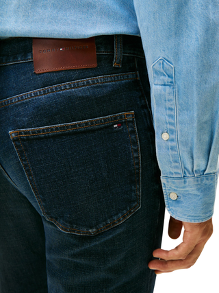 Tommy Hilfiger jeans uomo gamba dritta lavaggio blu