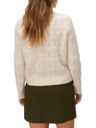 Vero Moda maglia dolcevita a trecce melange panna 10331875 BIRCH VERO MODA