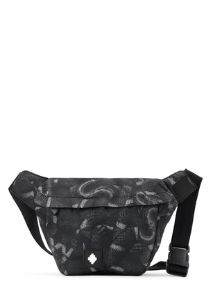 County of Milan marsupio in nylon stampa snake nero COMAF250153 BLACK SNAKES COUNTY OF MILAN