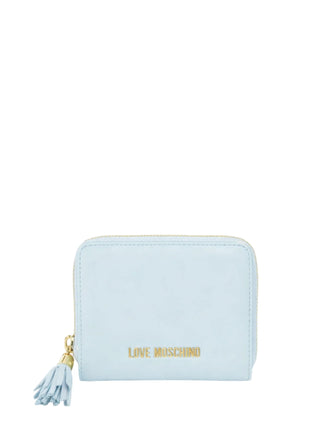 Love Moschino portafogli in ecopelle donna con nappina celeste