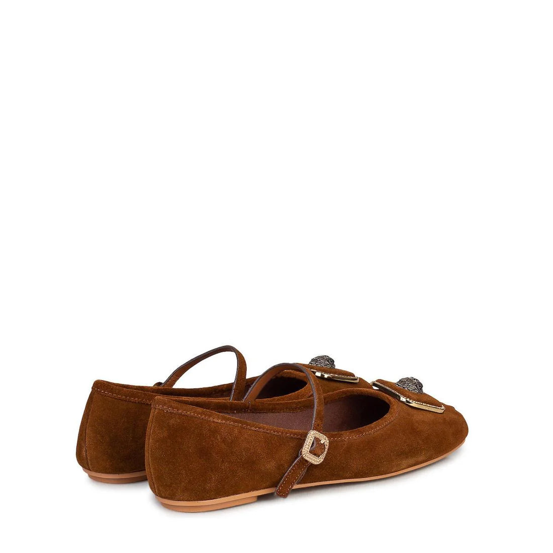 Kurt Geiger ballerine in suede con placca iconica marrone