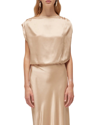 Blugirl blusa in raso donna beige