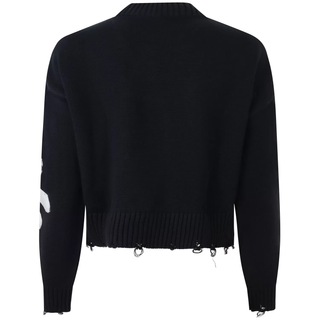 Disclaimer maglia crop con logo nero 55174 NERO DISCLAIMER