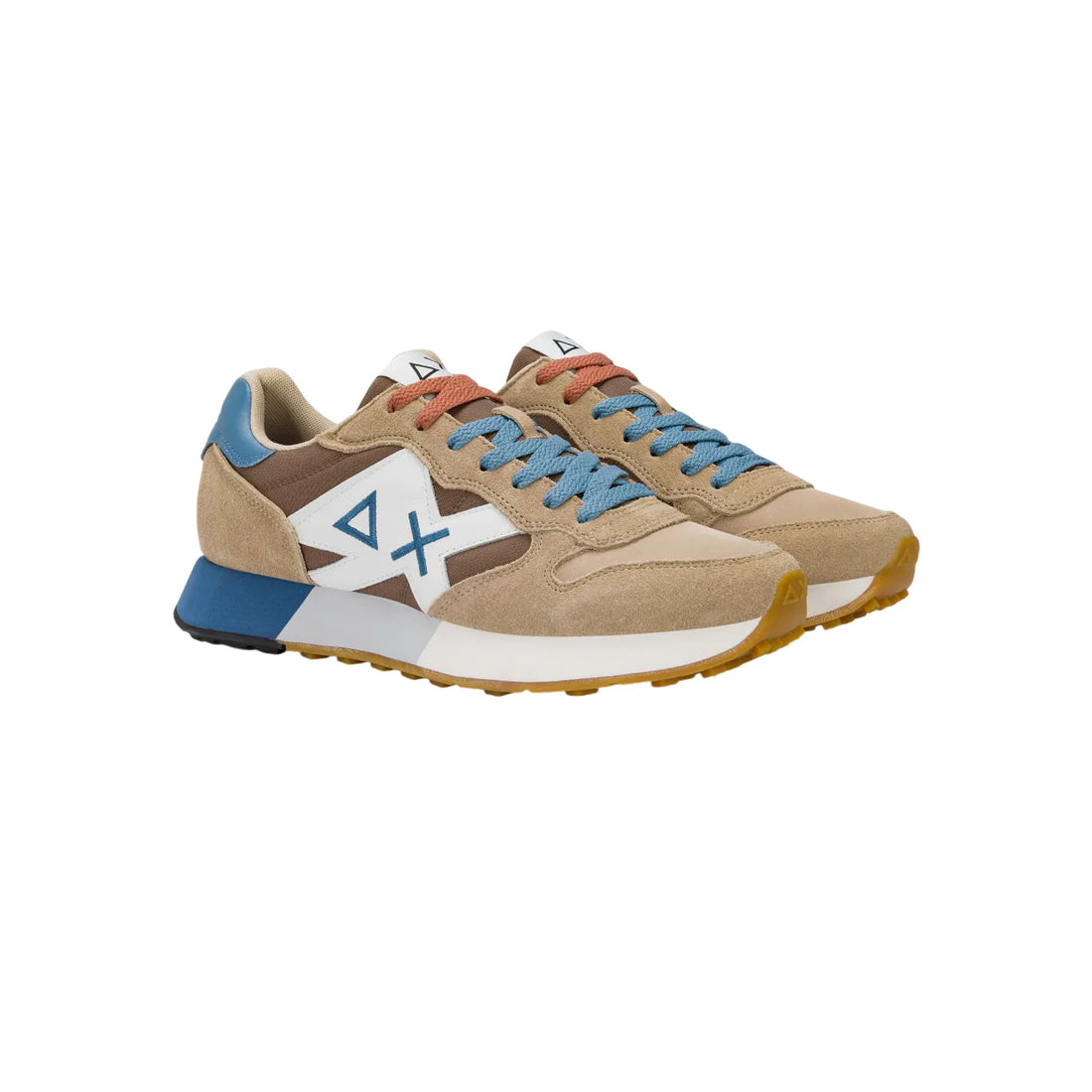 Sun68 sneakers uomo Jaki 2.0 bicolor beige blu
