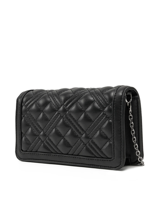 Love Moschino borsa in ecopelle trapuntata nero argento