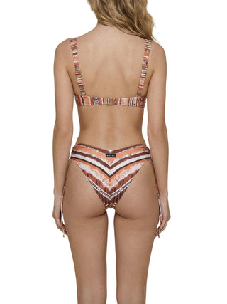 Me Fui bikini reggiseno con ferretti e slip in fantasia arancio