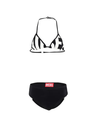 Diesel bikini a triangolo bambina con logo nero
