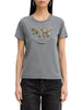 Pinko T-shirt Quentin con logo Love Birds gioiello grigio
