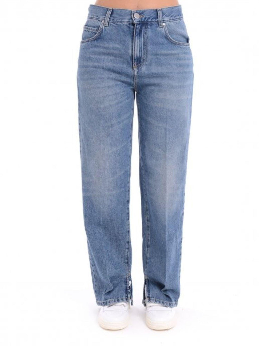 Pinko jeans gamba larga Lovely Loose lavaggio blu medio