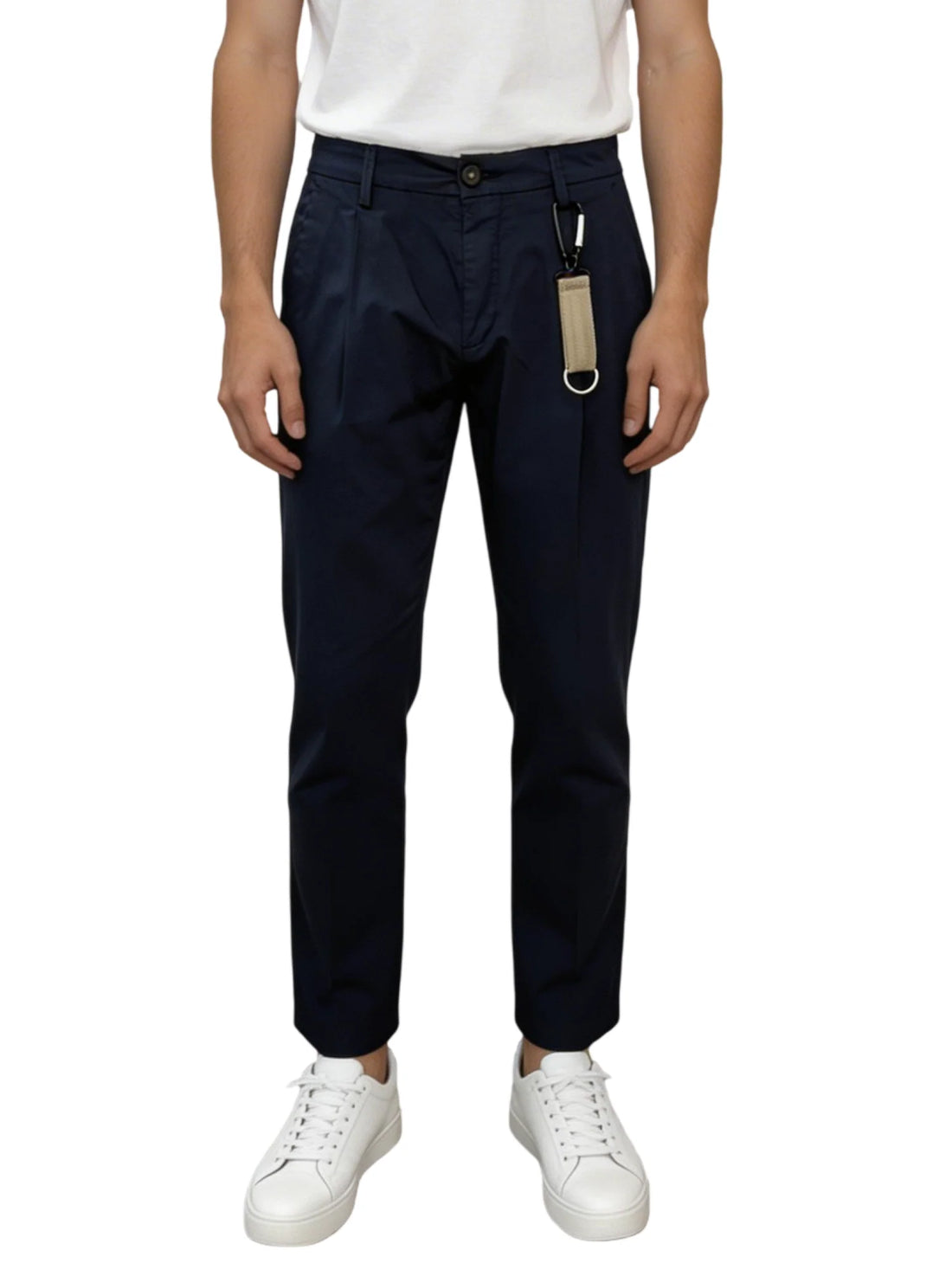 Manuel Ritz pantaloni uomo slim trama check blu