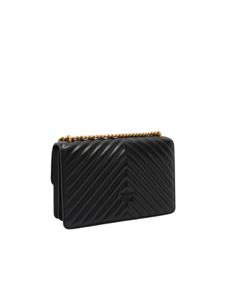 Pinko borsa Love Bag One Classic in pelle chevron nero oro 100941-A0GK Z99Q PINKO 