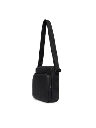 Calvin Klein borsa a tracolla uomo in ecopelle con logo nero