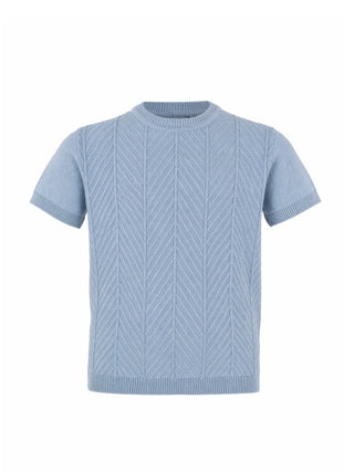 Emanuel Pris maglia chevron manica corta bambino celeste