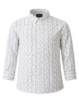 John Richmond camicia bambino in fantasia logata bianco