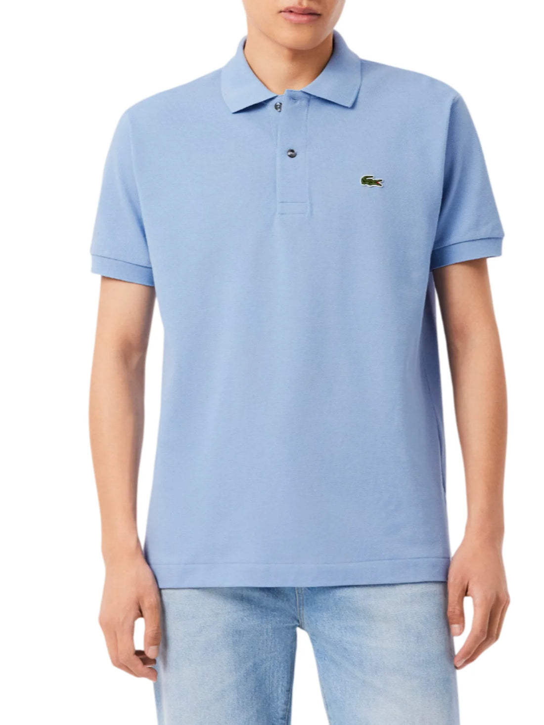 Lacoste polo manica corta 12.12 in piquè celeste