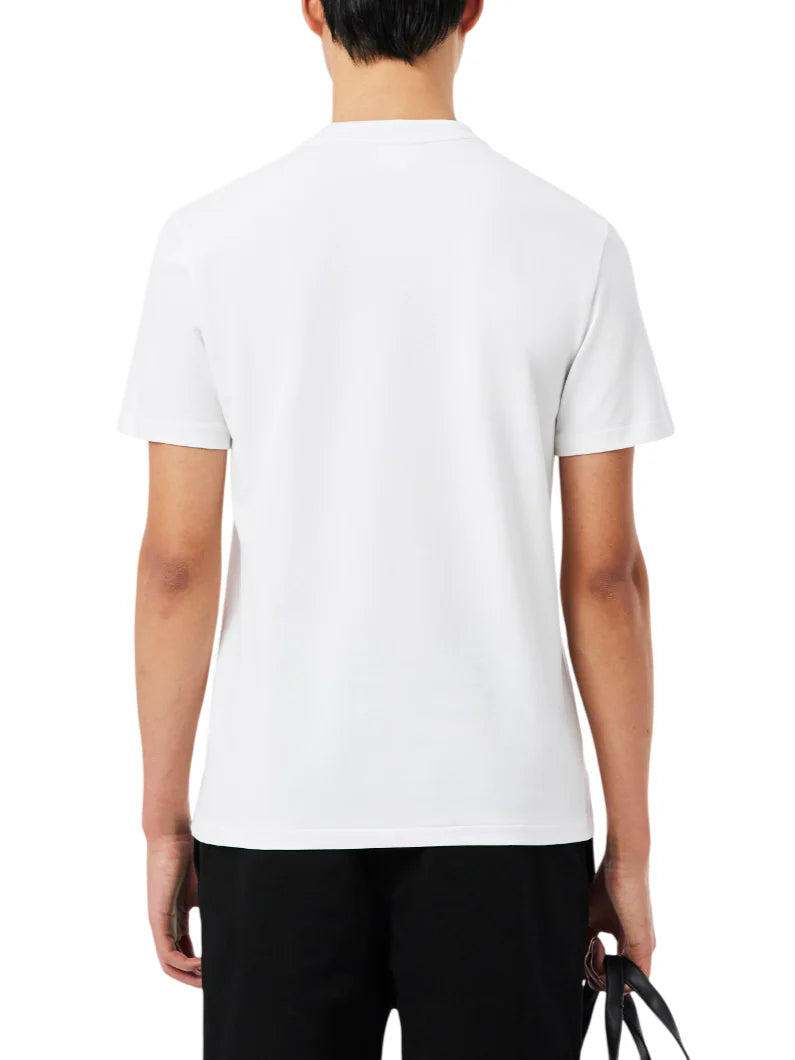 Lacoste T-shirt manica corta uomo in piquè bianco