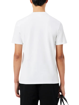 Lacoste T-shirt manica corta uomo in piquè bianco