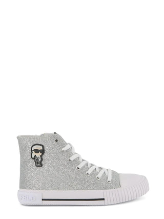 Karl Lagerfeld sneakers in tela glitterata bambina argento